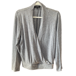 Banana Republic Large Gray V-Neck Sweater With Silver